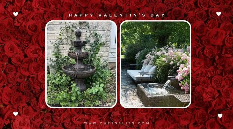 valentine’s day garden wall fountain ideas