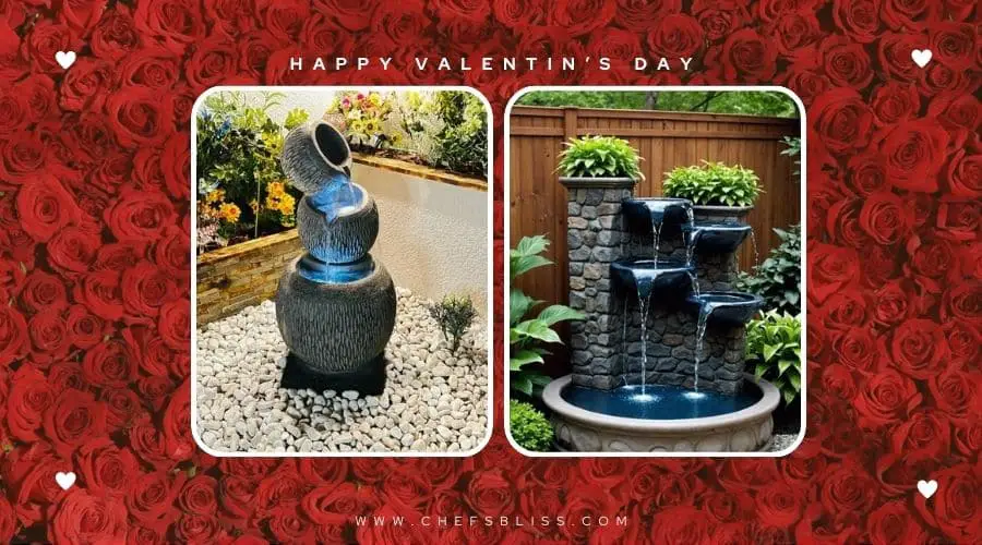 valentine’s day garden water feature ideas