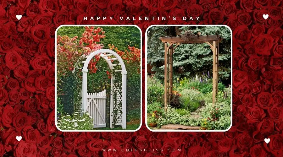 valentine’s day garden wooden arch ideas