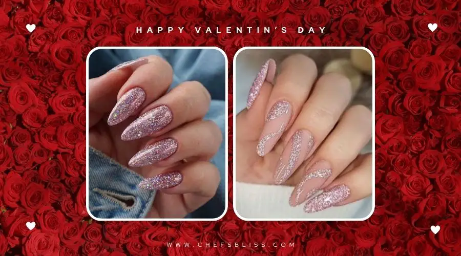 valentine’s day glitter nail ideas