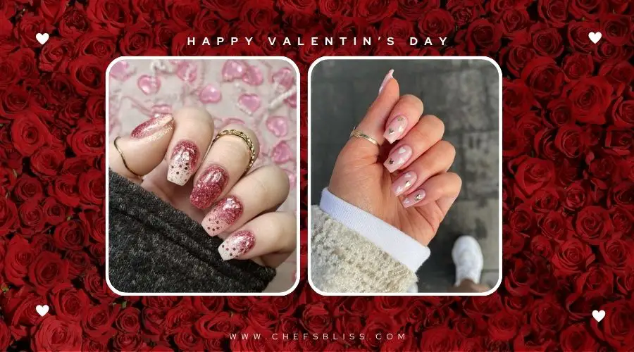 valentine’s day glitter ombre nail ideas