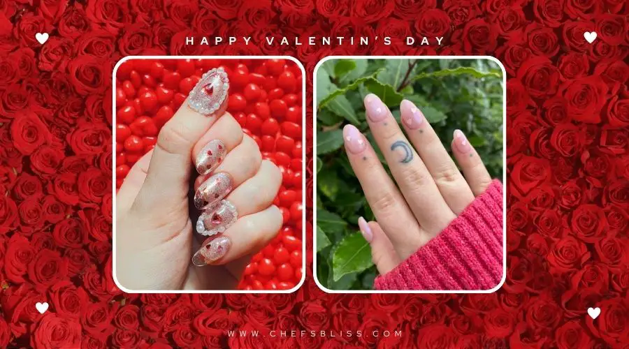 valentine’s day heart confetti nail ideas