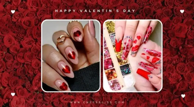 valentine’s day heart confetti nail ideas