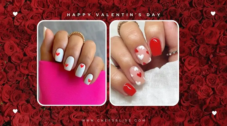 valentine’s day heart tape nail ideas