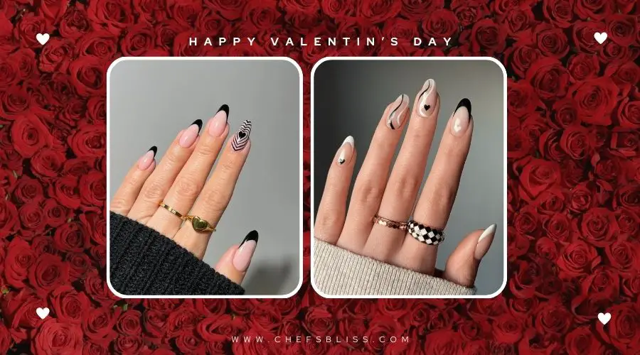 valentine’s day jewel heart accent nail ideas