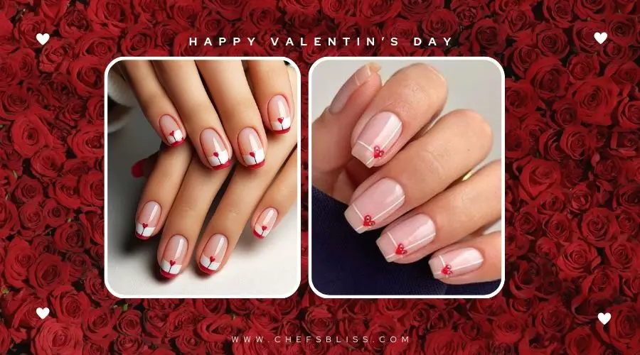 valentine’s day lace heart nail design ideas