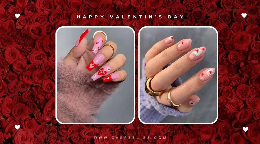 valentine’s day love letter nail design ideas