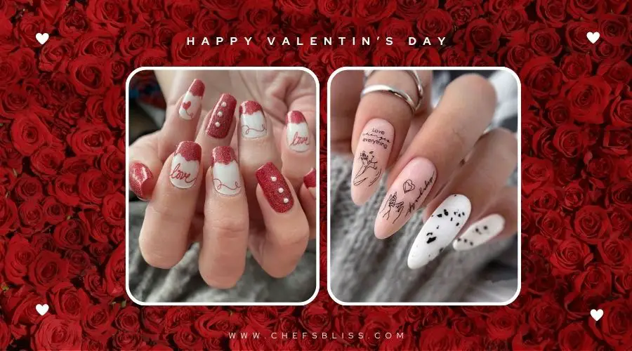 valentine’s day love letter nail ideas