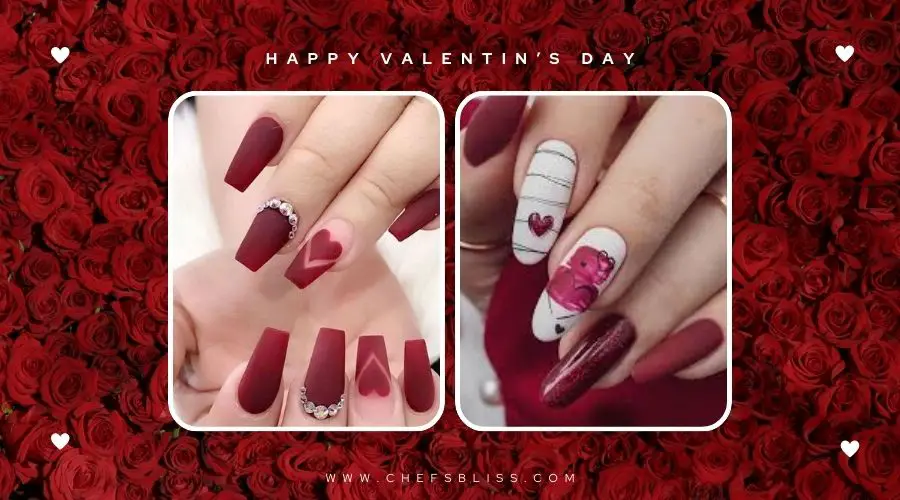 valentine’s day love word nail ideas