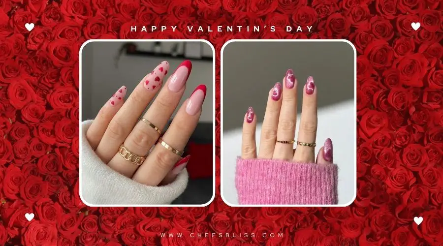 valentine’s day marble swirl nail design ideas