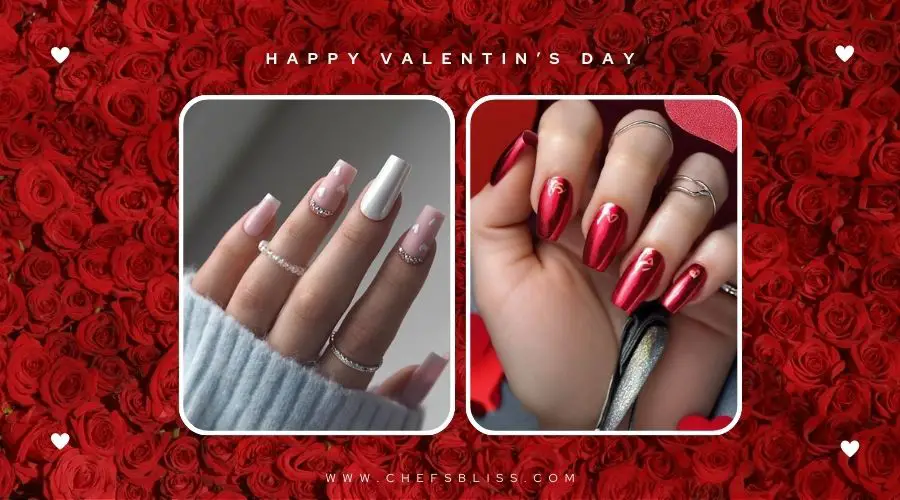 valentine’s day metallic nail ideas