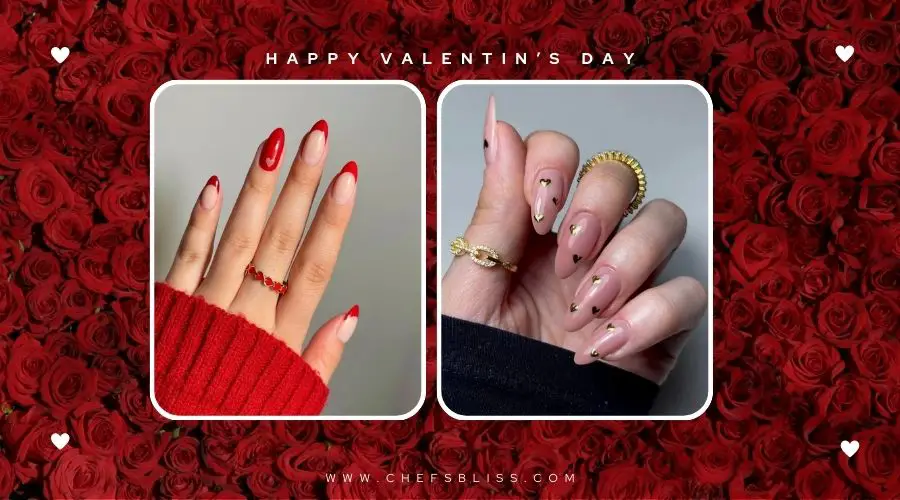 valentine’s day metallic nail ideas