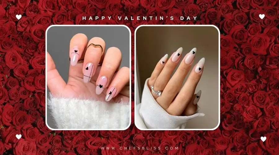 valentine’s day minimalist heart nail ideas