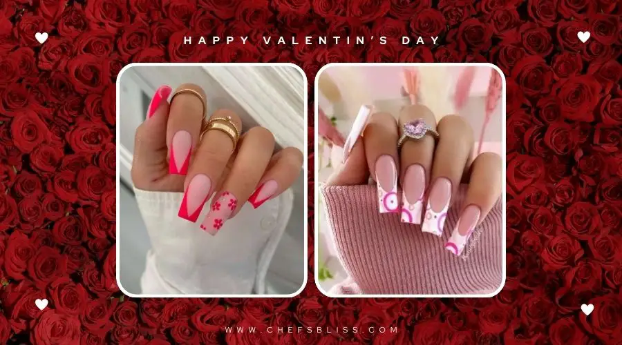 valentine’s day ombre heart nail design ideas