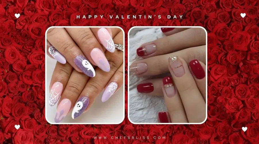 valentine’s day ombre sparkle nail ideas