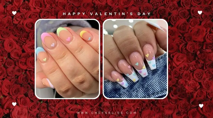 valentine’s day pastel heart confetti nail ideas