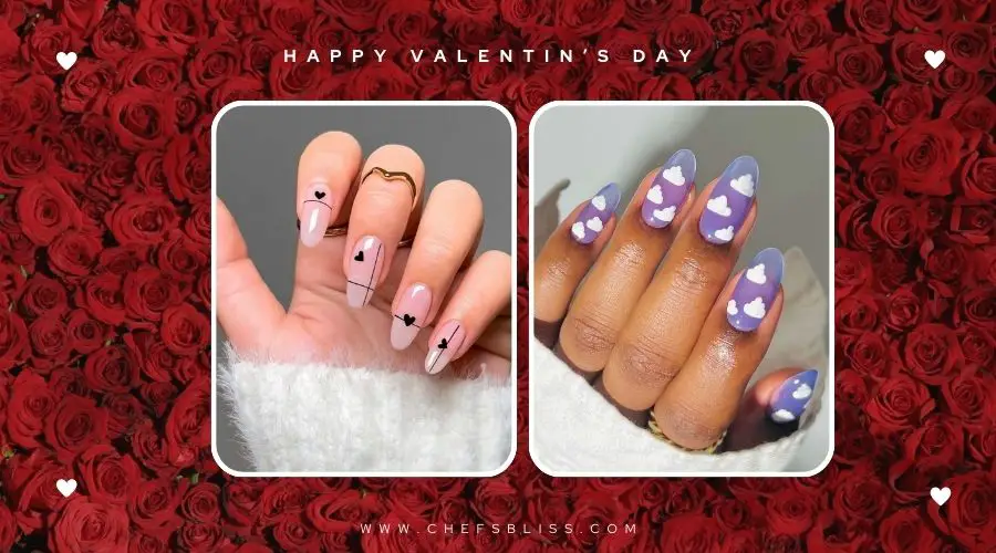 valentine’s day pastel ombre heart nail ideas