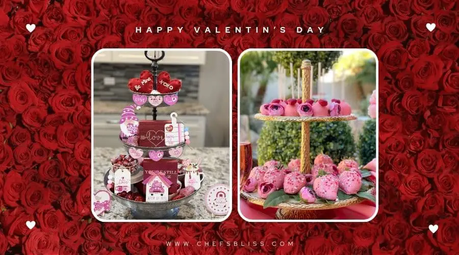 valentine’s day pastry stand decor ideas