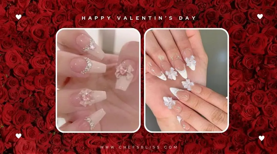 valentine’s day pearl nail ideas