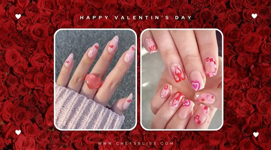 valentine’s day pink nail ideas