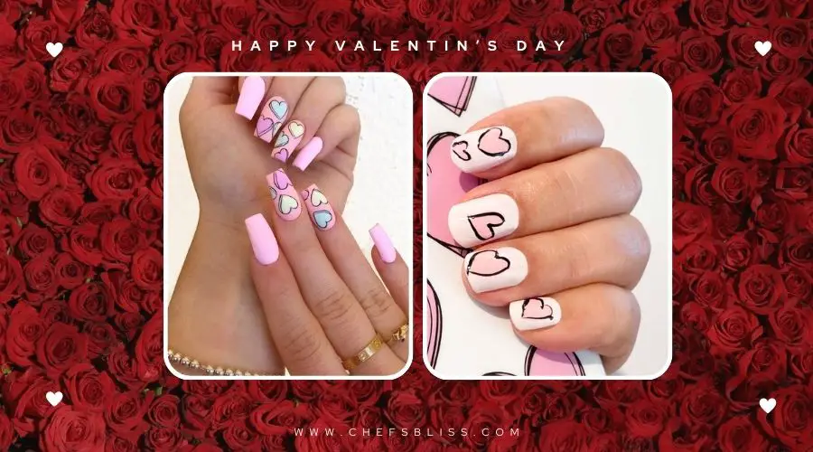 valentine’s day playful heart accent nail ideas