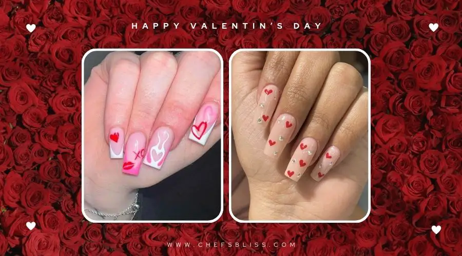 valentine’s day playful heart swirl nail ideas