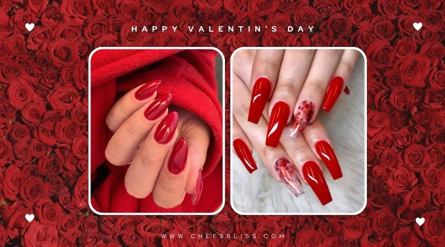 valentine’s day red nail ideas