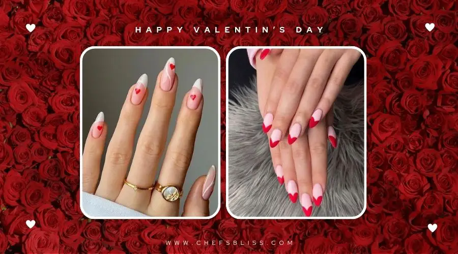 valentine’s day red tip nail ideas