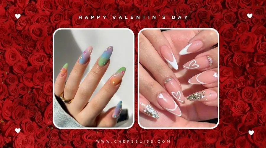 valentine’s day rhinestone nail ideas