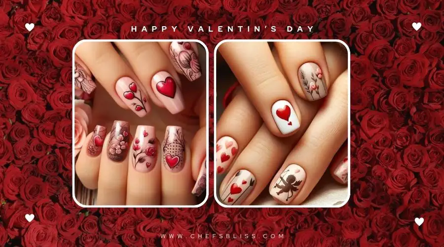 valentine’s day romantic bokeh nail ideas