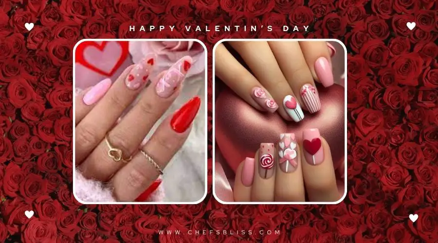 valentine’s day romantic candy jar nail ideas