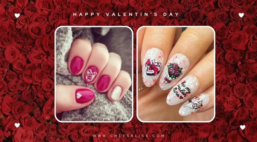 valentine’s day romantic love letter nail ideas