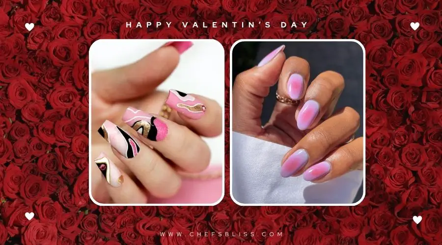 valentine’s day romantic ombre fade nail ideas