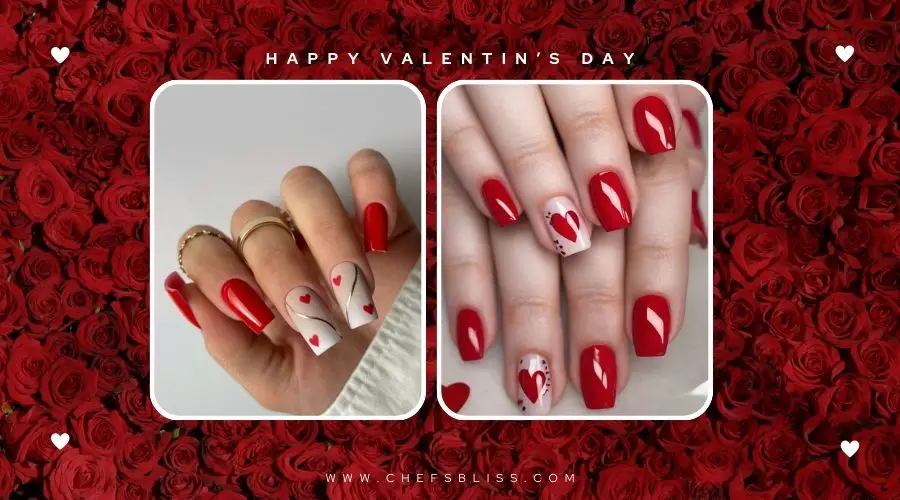 valentine’s day romantic red nail ideas