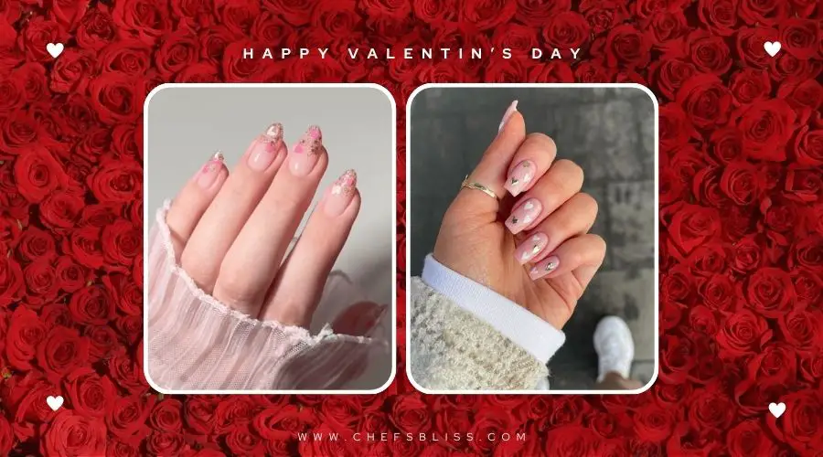 valentine’s day romantic sparkle ombre nail ideas