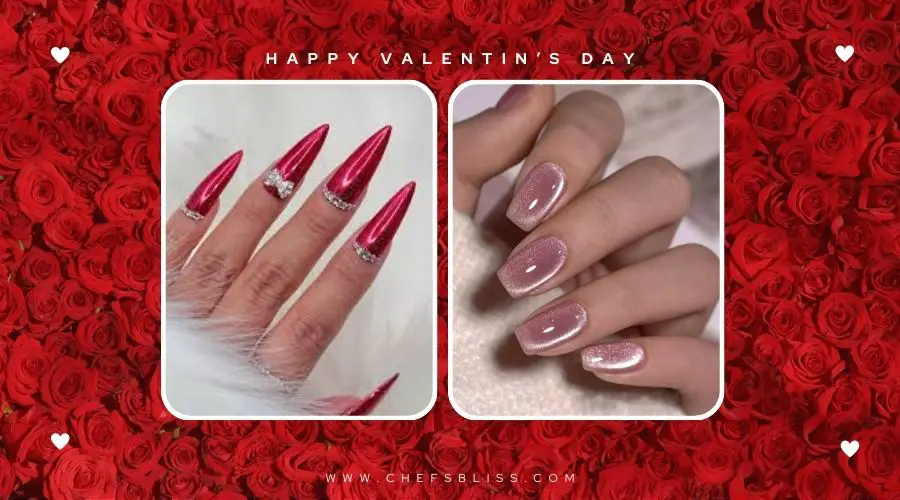 valentine’s day romantic stardust nail ideas