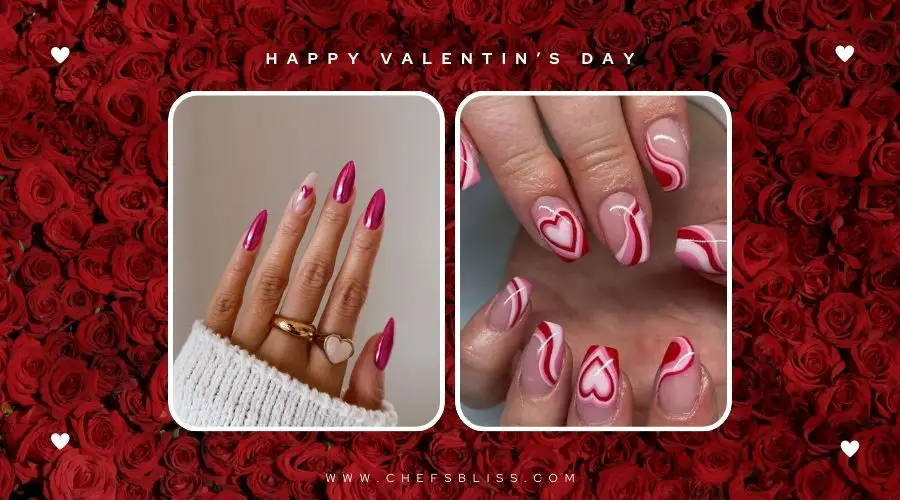 valentine’s day romantic swirl nail ideas