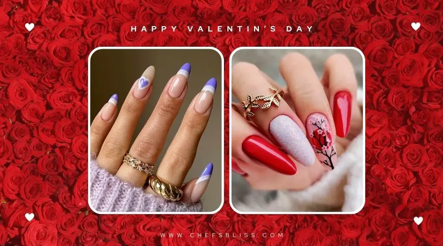 valentine’s day round nail ideas