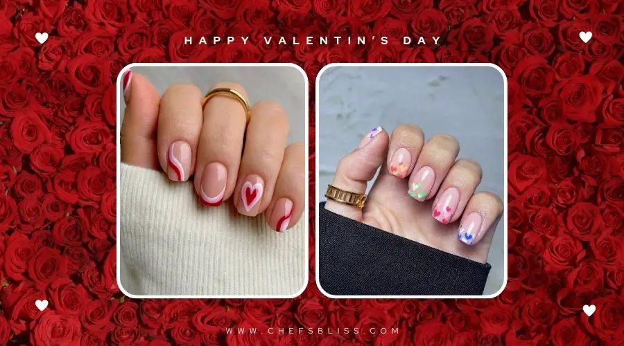 valentine’s day short nail ideas