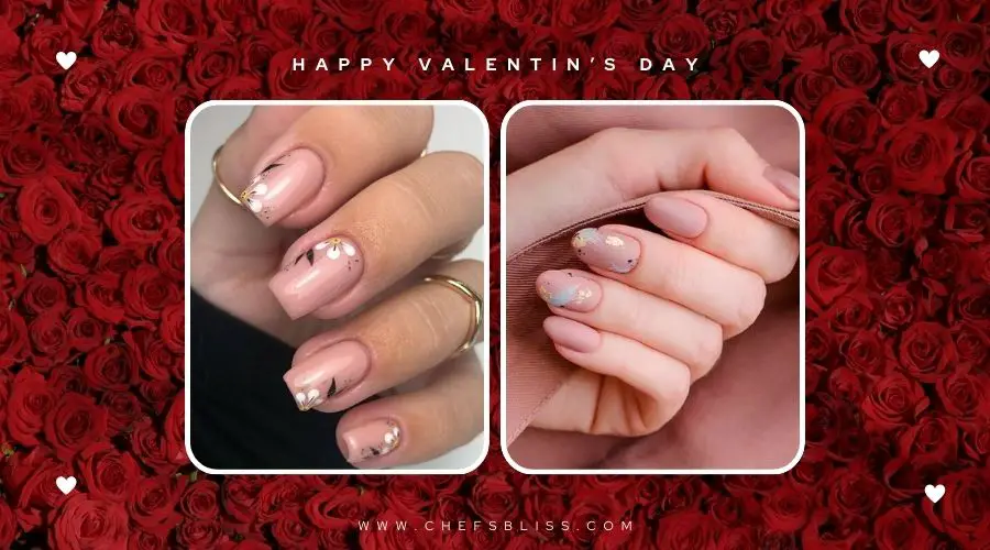 valentine’s day soft nude nail design ideas