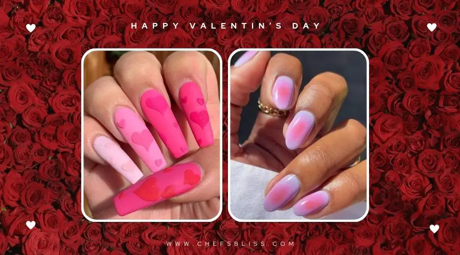 valentine’s day soft pink gradient nail ideas