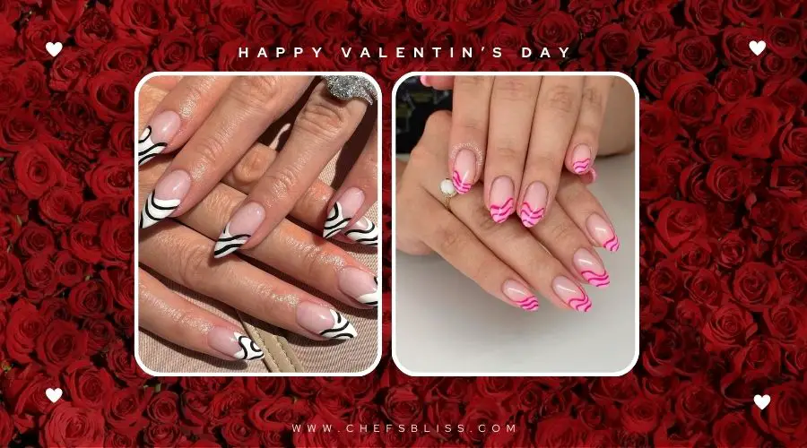 valentine’s day stripe nail ideas