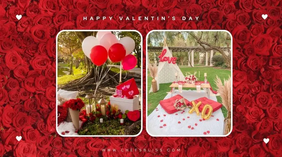 valentine’s day surprise picnic setup ideas