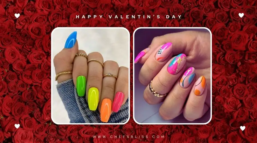 valentine’s day vibrant nail design ideas