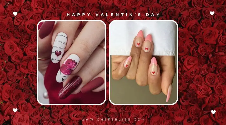 valentine’s day vintage love nail ideas