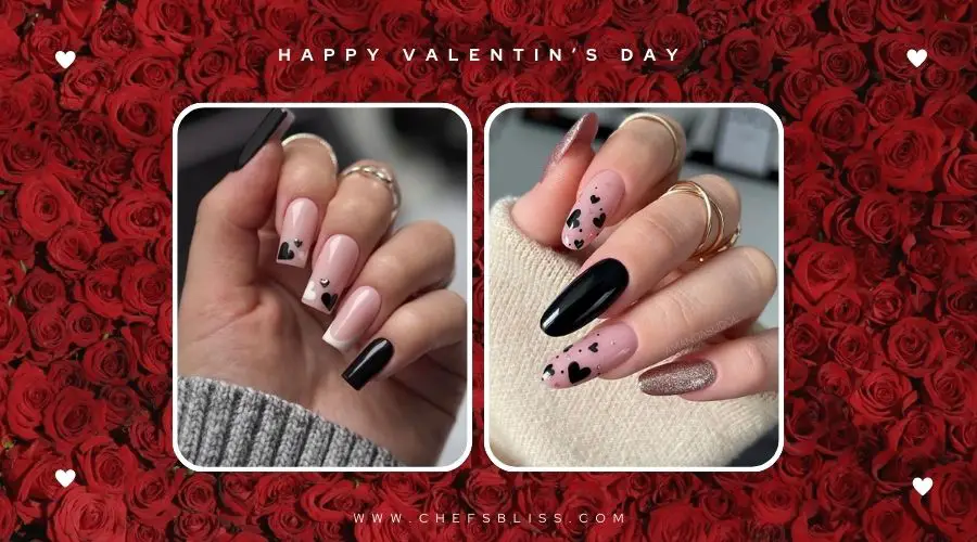 valentine’s day whimsical lace heart nail ideas