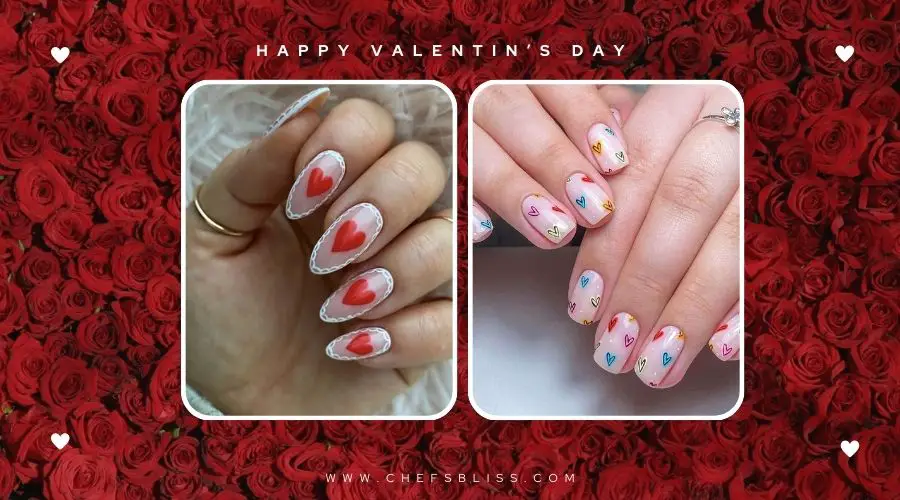 valentine’s day whimsical love bird nail ideas