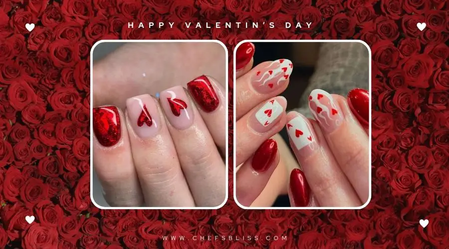 valentine’s day whimsical love heart nail ideas