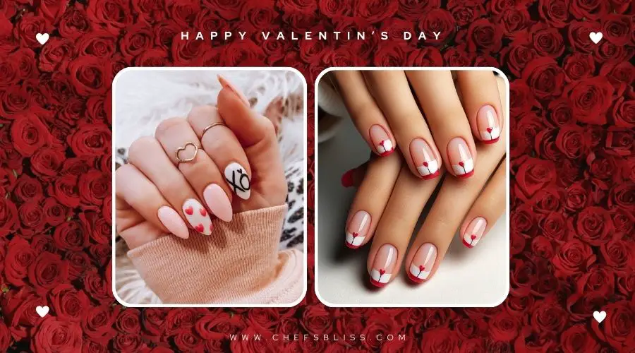 valentine’s day whimsical petal nail ideas